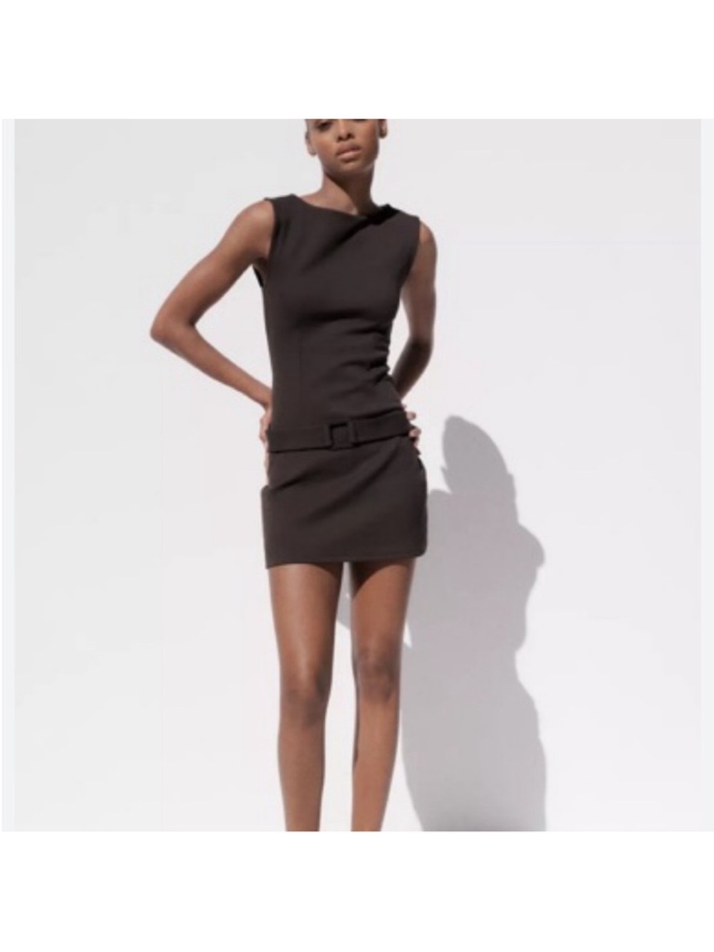 ZARA CHOCOLATE BROWN MINI DRESS
